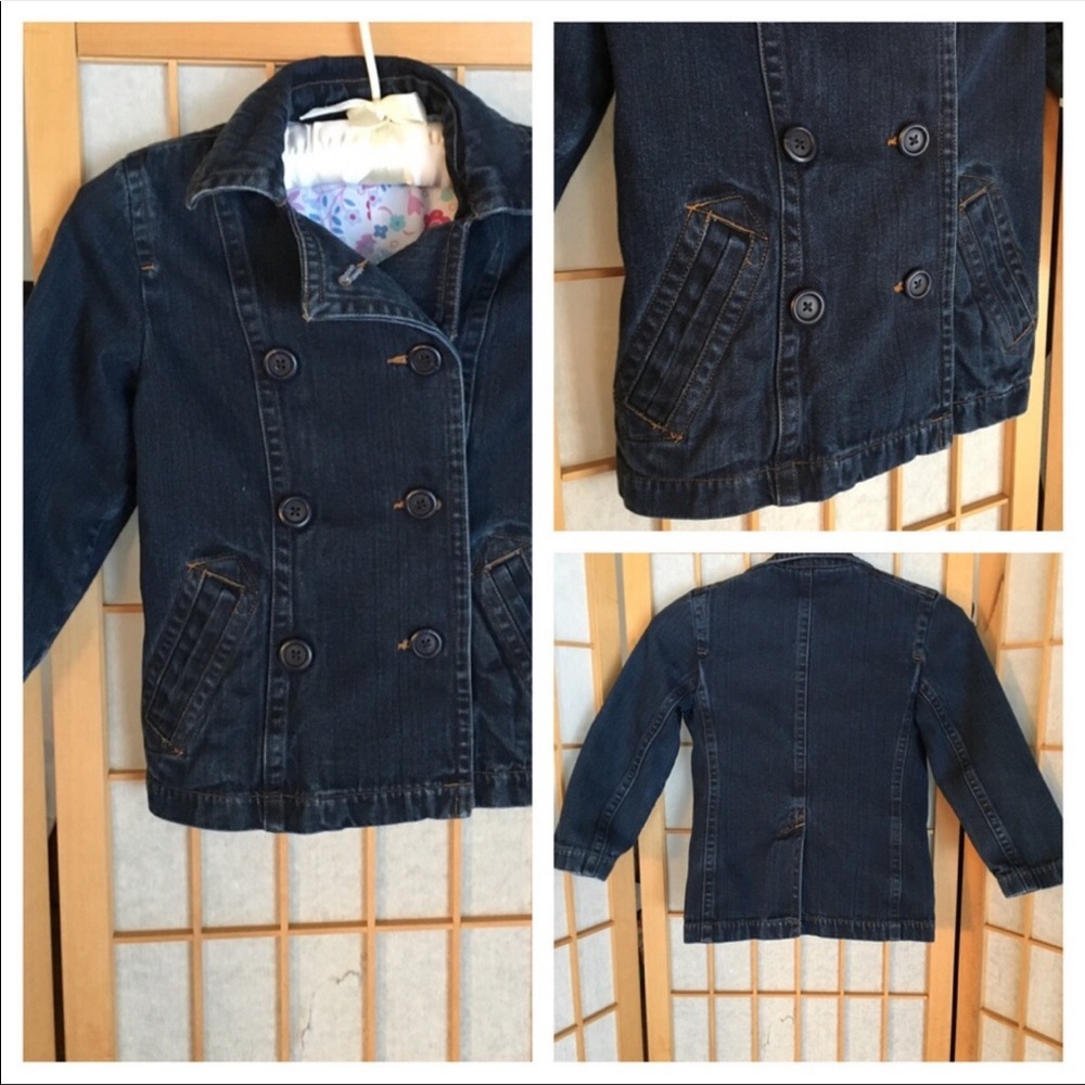Gap Double Breasted Jean Jacket SZ XS 4 Girls